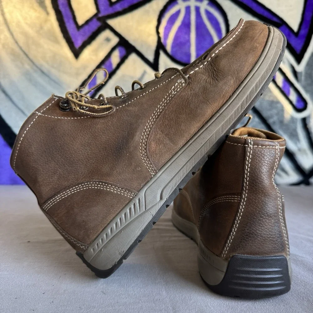 Size 11.5 - Carhartt Men's Moc Toe Wedge Chukka Soft Toe Work Boot Brown CMX4023